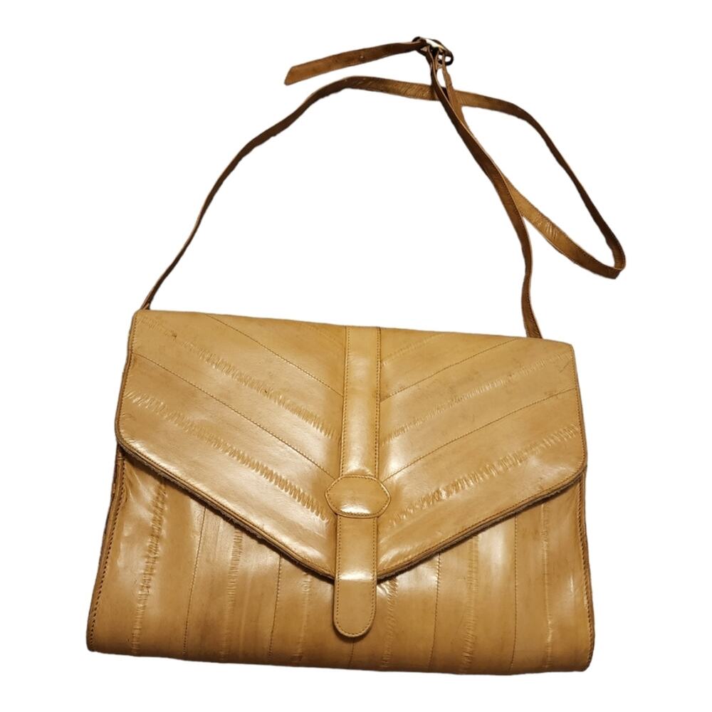 Vintage 80s Sunco 100% Genuine EEL crossbody bag